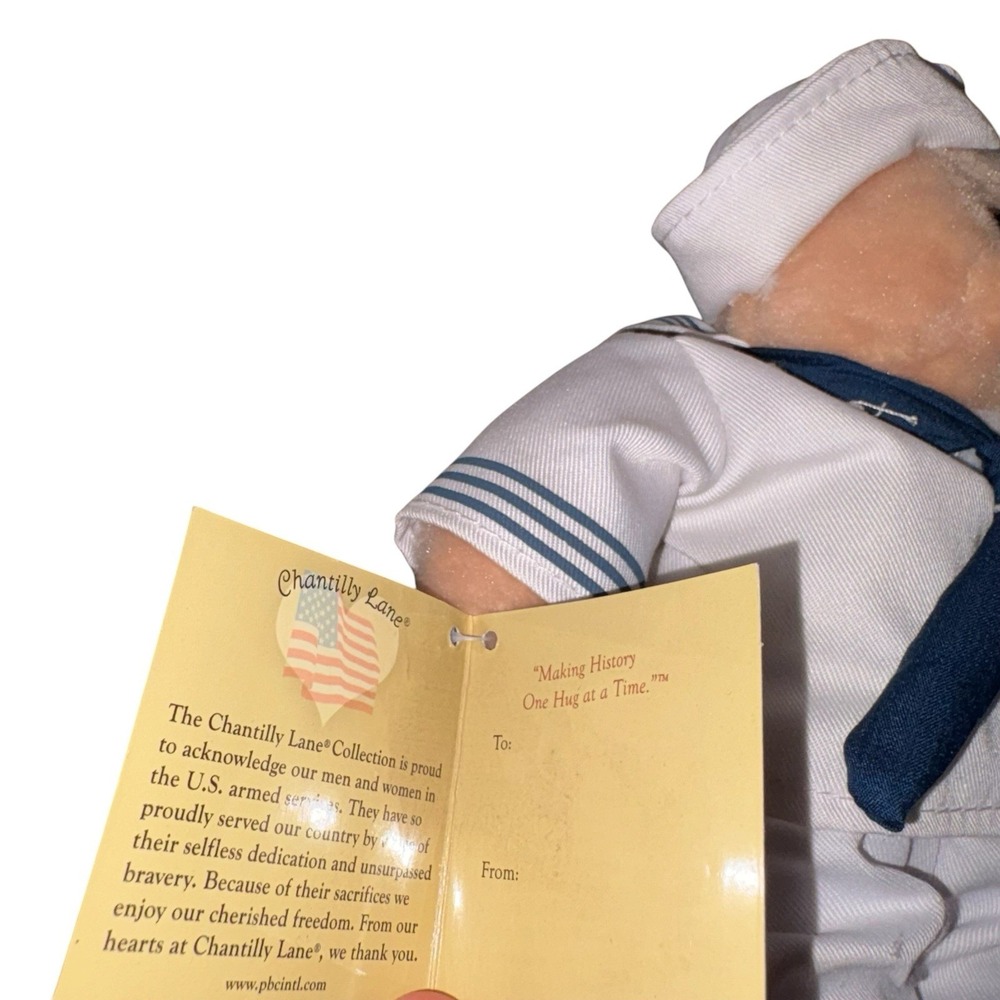 Chantilly Lane 11" Navy Bear American Military Heroes SINGS Anchors Aweigh WORKS - Picture 4 of 9